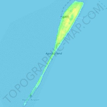 Topografische Karte Agatti Island, Höhe, Relief