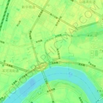 Topografische Karte 南运河, Höhe, Relief
