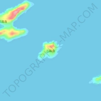 Topografische Karte 二蒜岛, Höhe, Relief