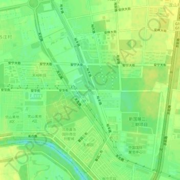Topografische Karte 龙道河, Höhe, Relief