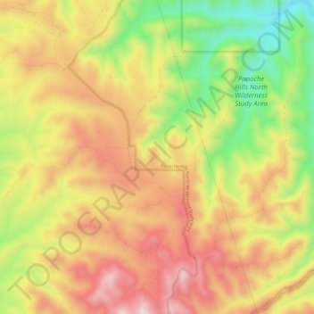 Topografische Karte Panoche Hills, Höhe, Relief