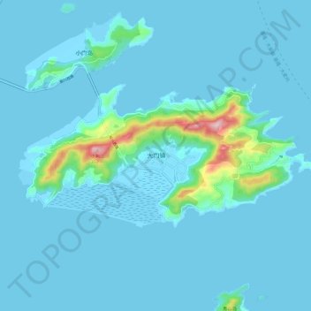Topografische Karte 大门岛, Höhe, Relief