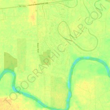 Topografische Karte Weston Lakes, Höhe, Relief
