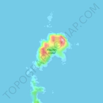 Topografische Karte Aiguilles Island, Höhe, Relief