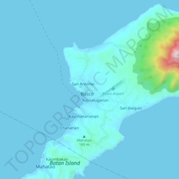 Topografische Karte Basco, Höhe, Relief