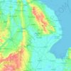 Topografische Karte Lincolnshire, Höhe, Relief