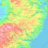 Topografische Karte Suffolk, Höhe, Relief