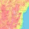 Topografische Karte Bahia, Höhe, Relief