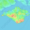Topografische Karte Isle of Wight, Höhe, Relief