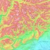 Topografische Karte Dolomiti, Höhe, Relief
