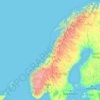 Topografische Karte Norwegen, Höhe, Relief