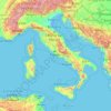 Topografische Karte Italien, Höhe, Relief