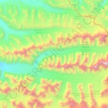 Topografische Karte Nördlicher Engiltschek-Gletscher, Höhe, Relief